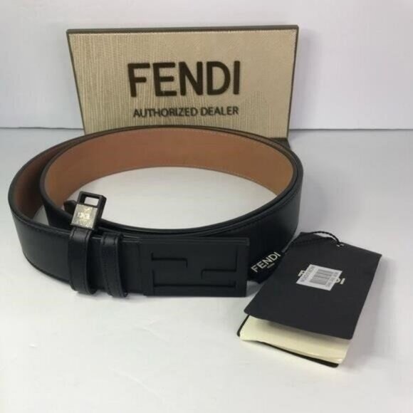 💯 - New Authentic Fendi Baguette FF Logo Buckle Leather Belt - Picture 3 of 15